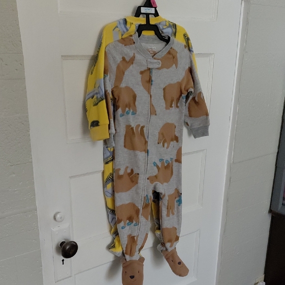 Carter's Other - Cozy Brown and Yellow Kids Footie Pajamas